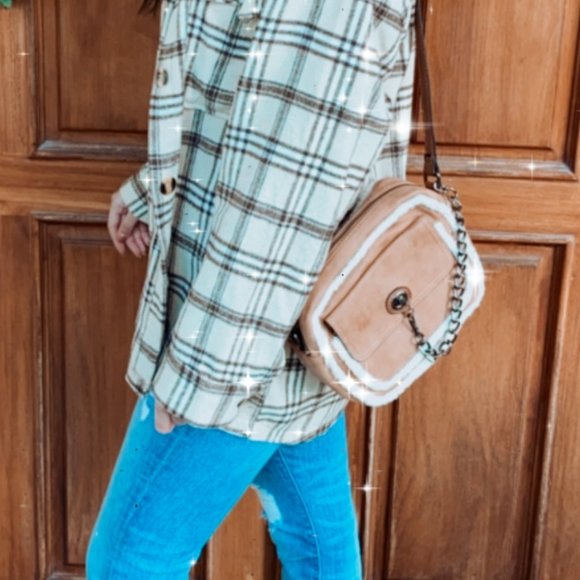 Faux Shearling Crossbody Bag - Picture 2 of 3